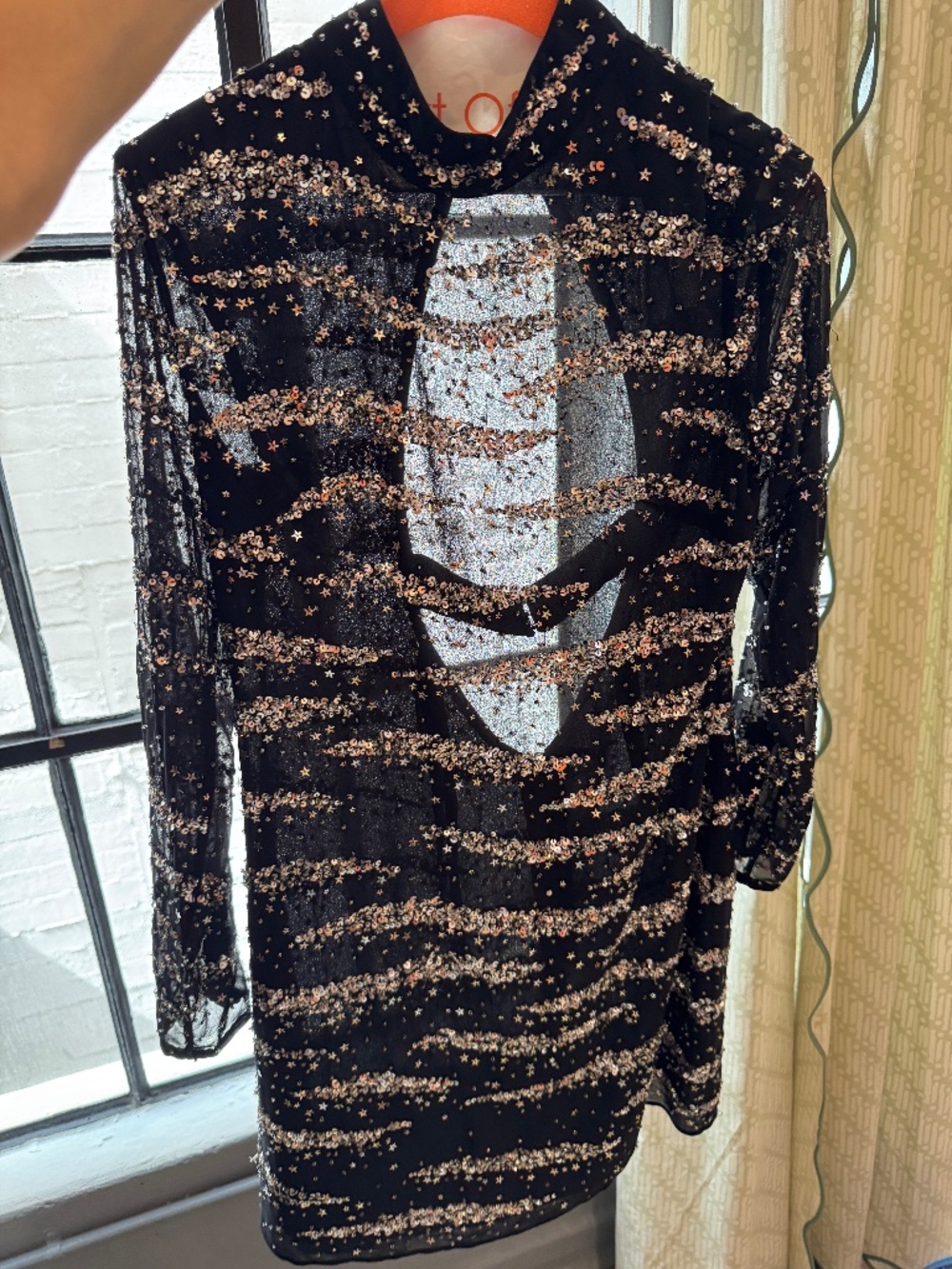 TOPSHOP Black Sequined Dress Women's Size 8